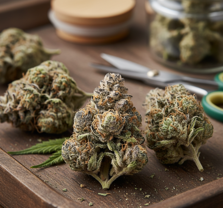 Healthy cannabis plant in vegetative growth